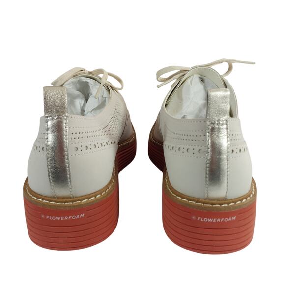 NIB! COLE HAAN! OG PLATFORM WINGTIPS,  CREAM GENUINE LEATHER, RED SOLE! 11B main image 6